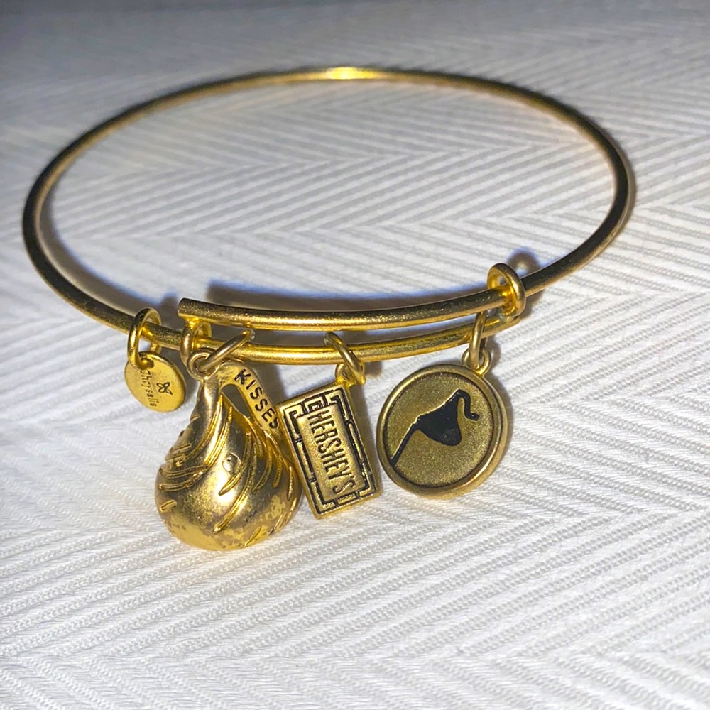 Hershey Kisses Gold Charm Bangle Bracelet